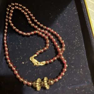925 Garnet  bead necklace